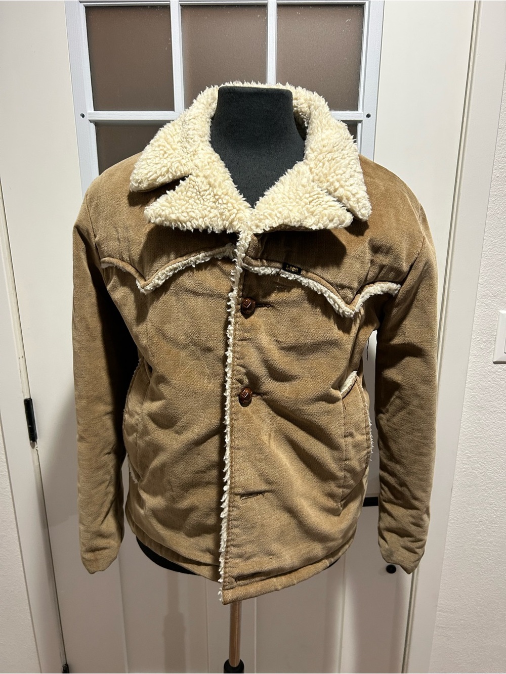 Vtg 70s Lee Storm Rider Ranch Coat Sherpa Corduroy Twill Jacket Men’s M 42 USA